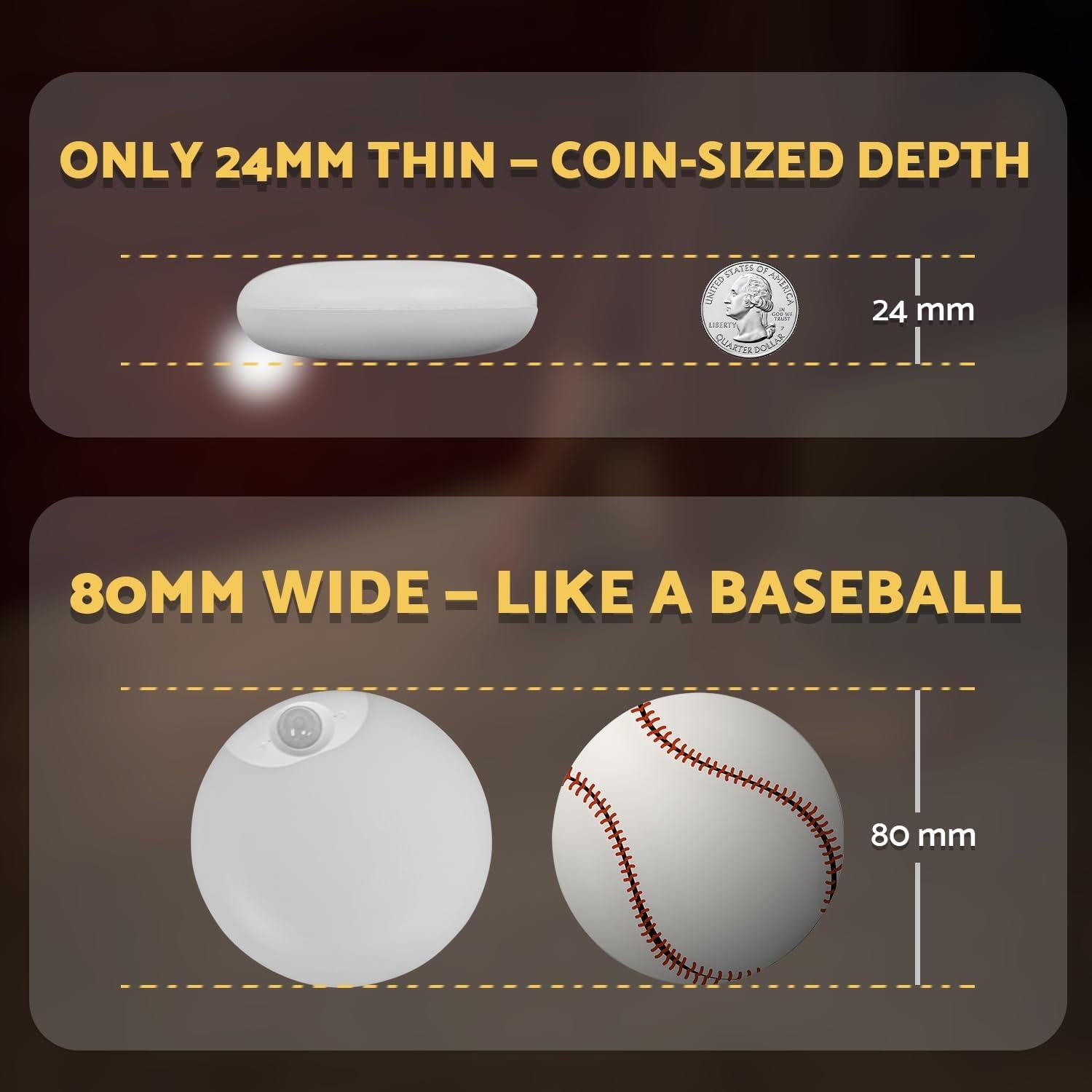 Luz Nocturna Recargable con Sensor de Movimiento 2-Pack