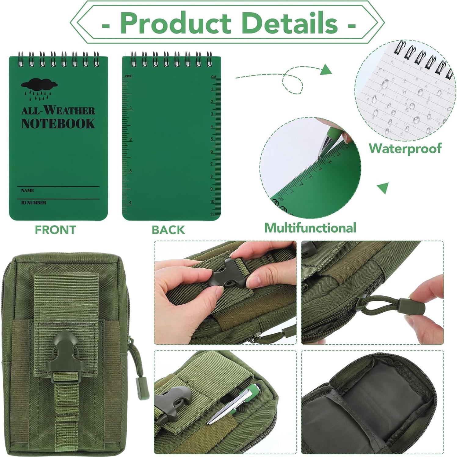 Cuaderno Impermeable Prudiut 3 Pcs Verde 7,62x12,7cm