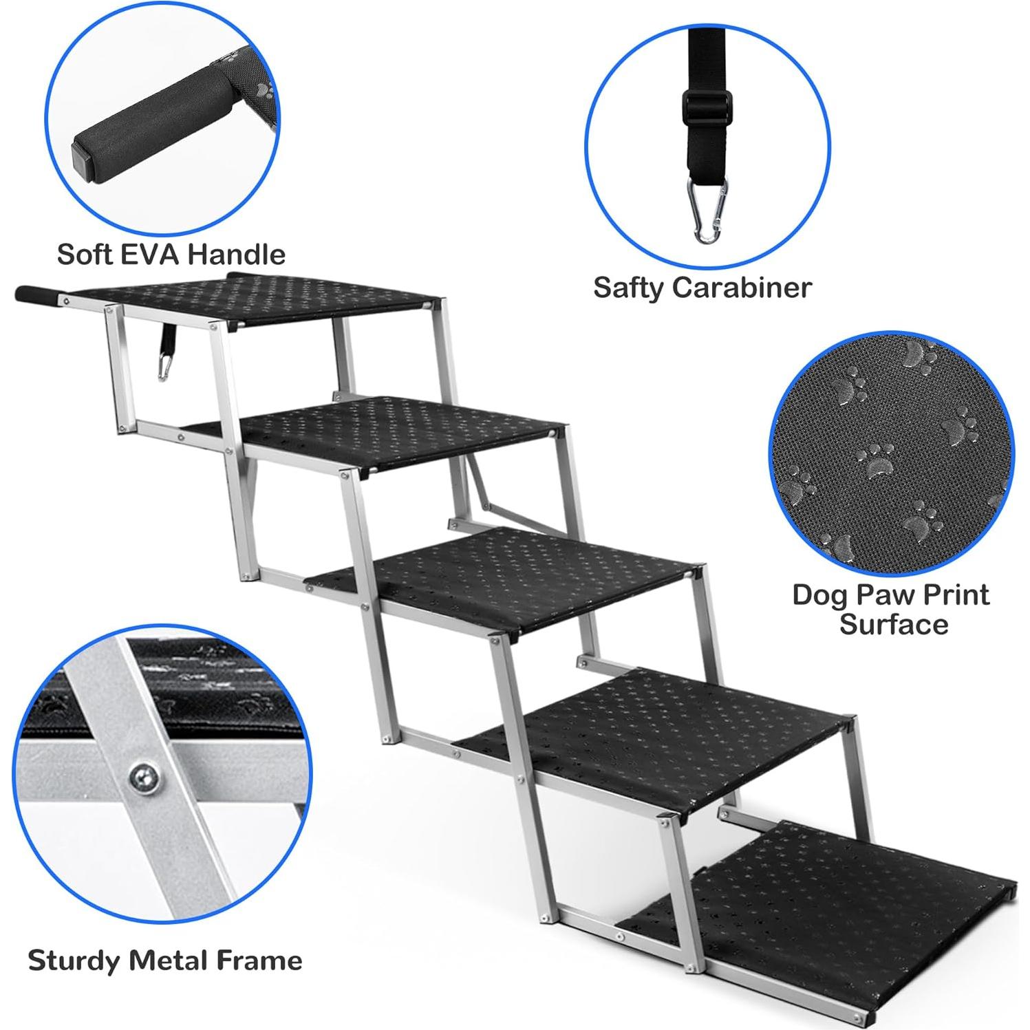 Escalera Plegable para Perros Niubya - 5 Pasos Antideslizante