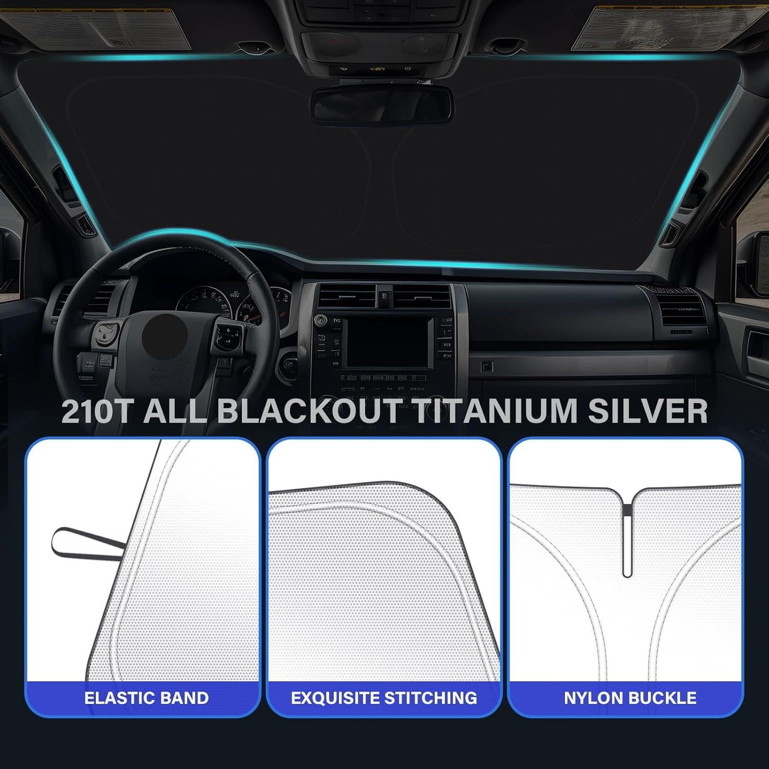 Protector Solar Plegable SHINEHOME para Parabrisas Toyota 4Runner 2010-2025