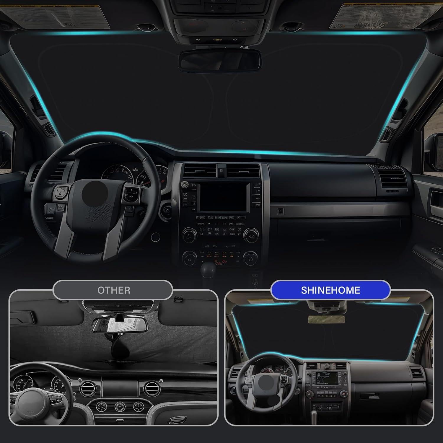 Protector Solar Plegable SHINEHOME para Parabrisas Toyota 4Runner 2010-2025