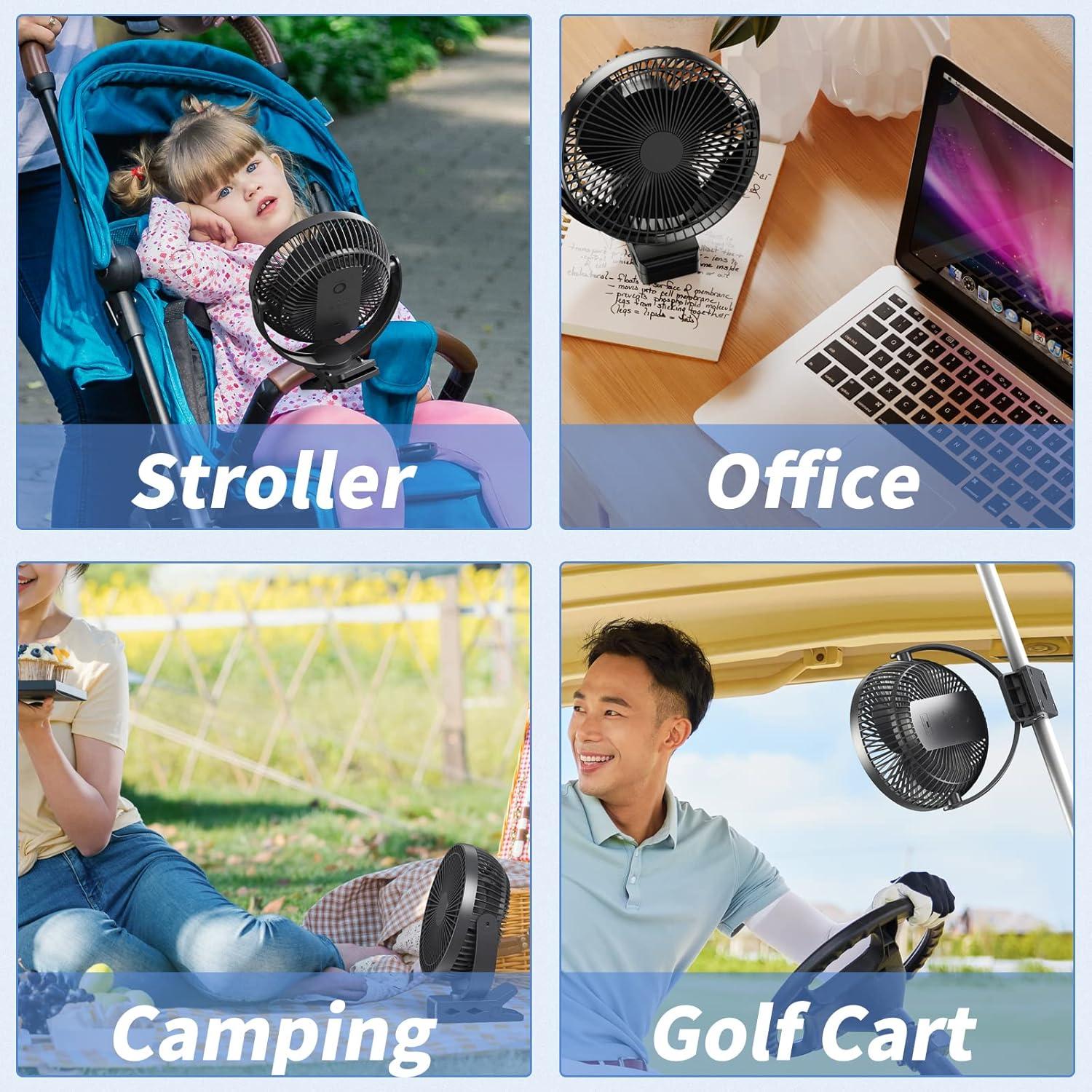 Ventilador de Clip Dorobeen TF29BW-BK Recargable 10000mAh