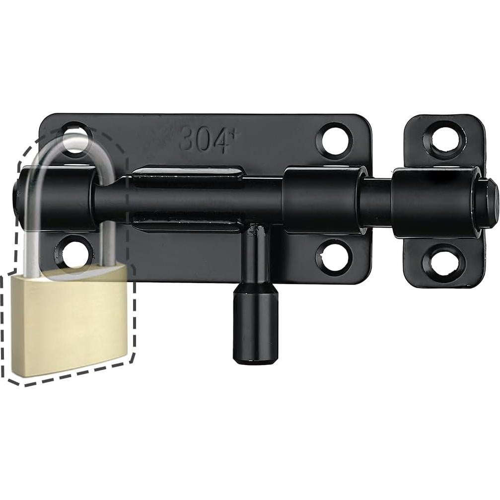 Cerrojo deslizante de seguridad JQK, acero inoxidable 304, 2 paquetes
