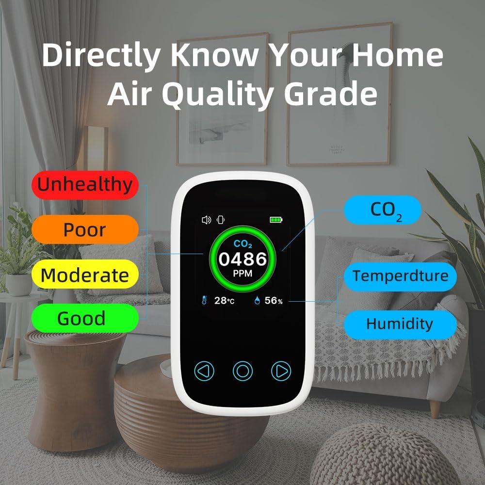 Monitor de CO2 Portátil Norpolifomor AQT 3 en 1 Calidad Aire