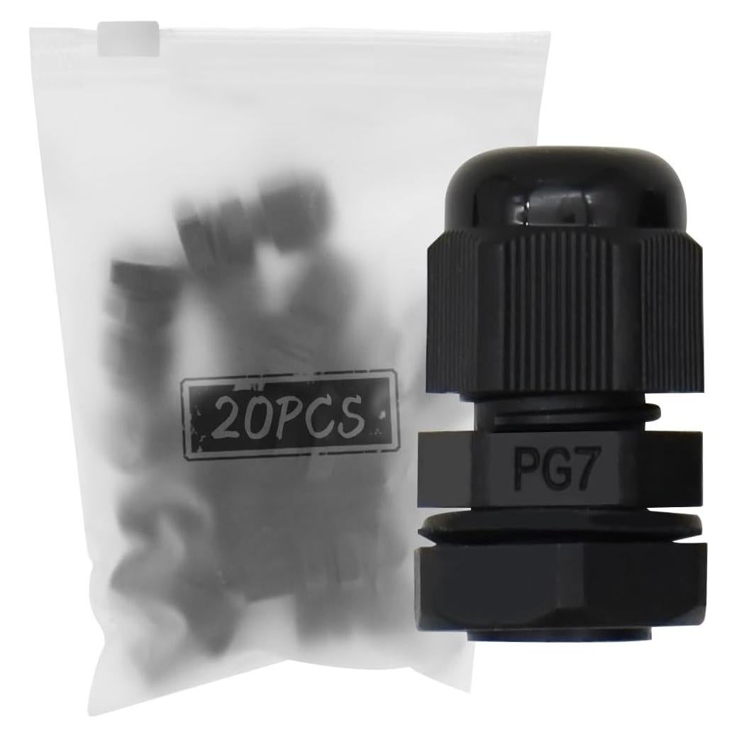 Gland de Cable PG7 MAKERELE 20pcs Nylon Impermeable IP68