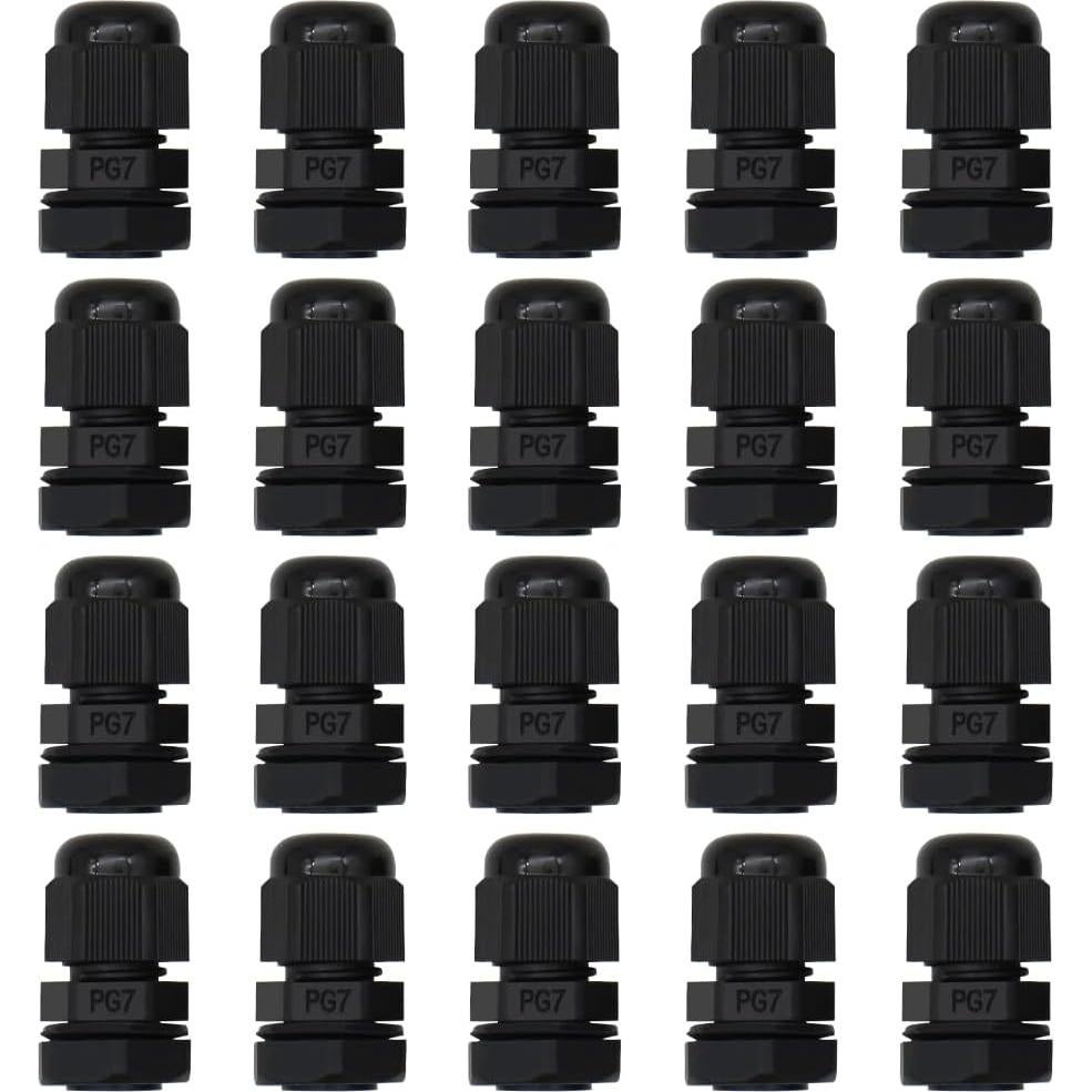 Gland de Cable PG7 MAKERELE 20pcs Nylon Impermeable IP68