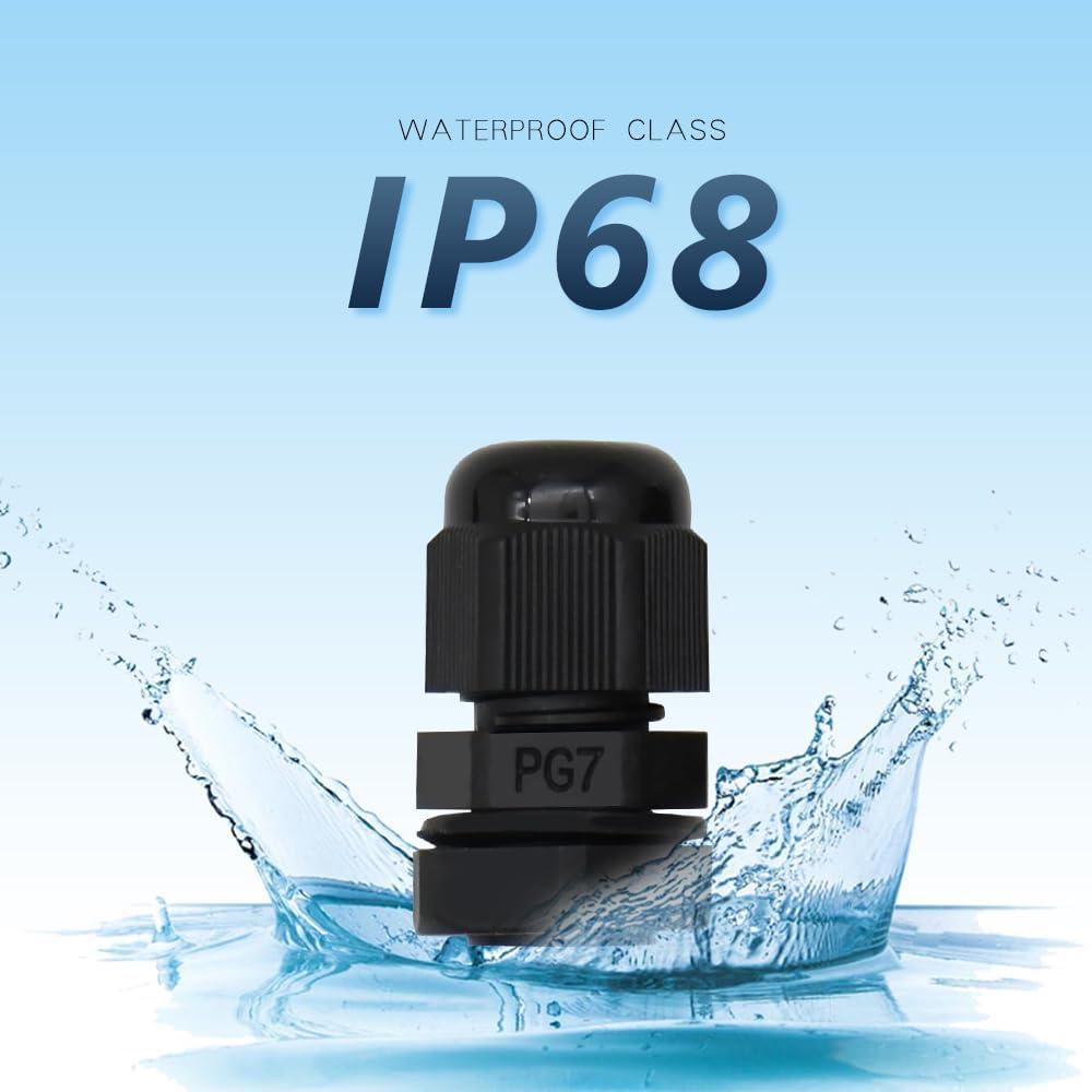 Gland de Cable PG7 MAKERELE 20pcs Nylon Impermeable IP68