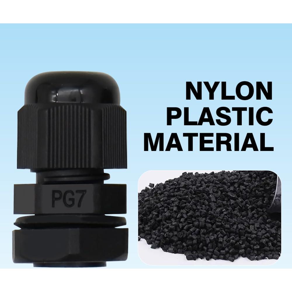 Gland de Cable PG7 MAKERELE 20pcs Nylon Impermeable IP68