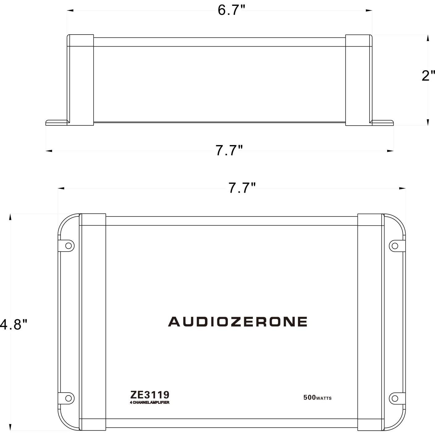 Amplificador Bluetooth Marino AUDIOZERONE 500W Impermeable