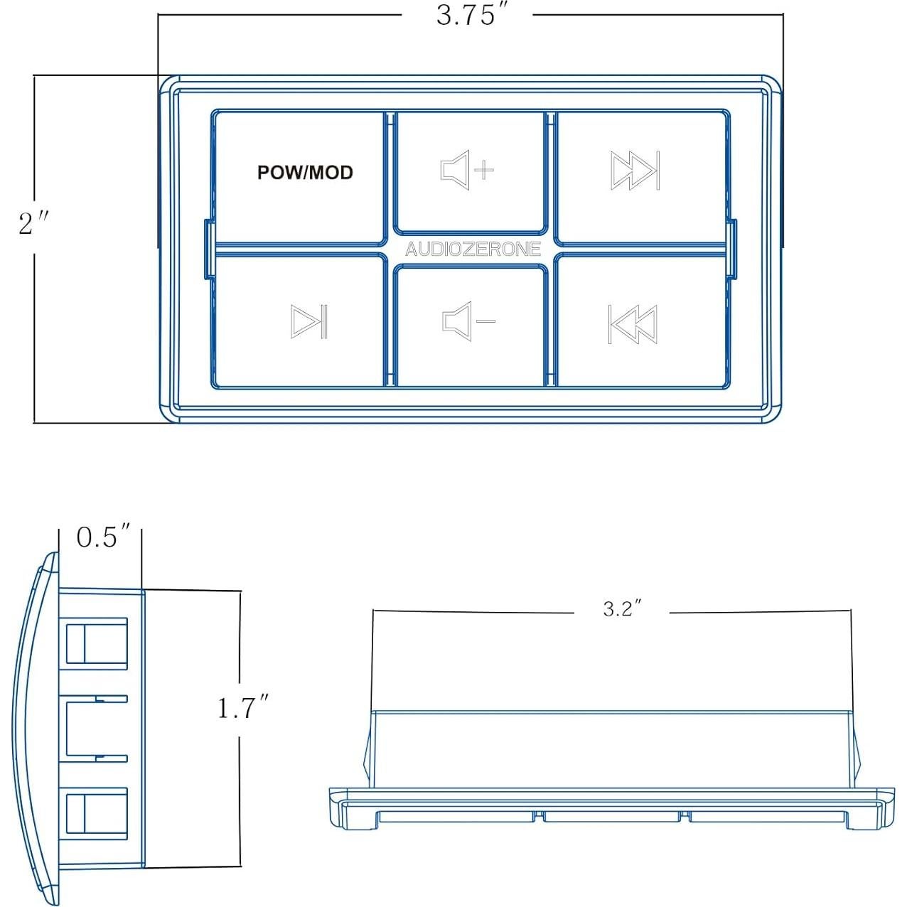 Amplificador Bluetooth Marino AUDIOZERONE 500W Impermeable
