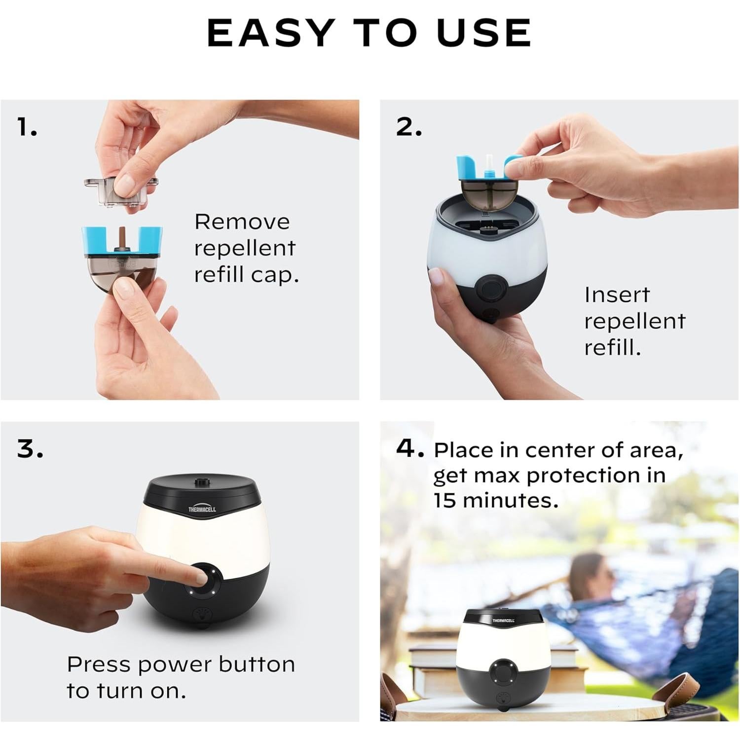 Repelente de Mosquitos Recargable Thermacell EL55 - 6.1 m