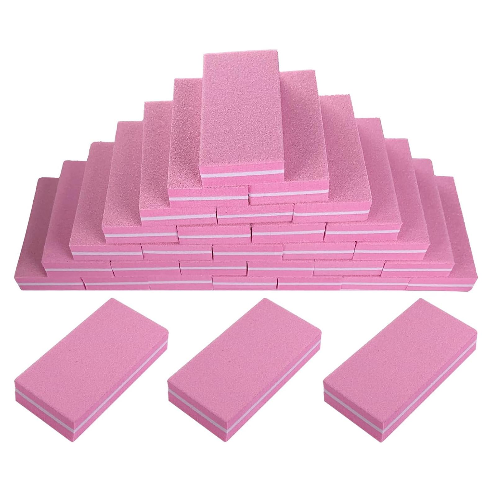 Juego de Pulidores de Uñas HomeyEra - 30 Piezas Rosa 100/180