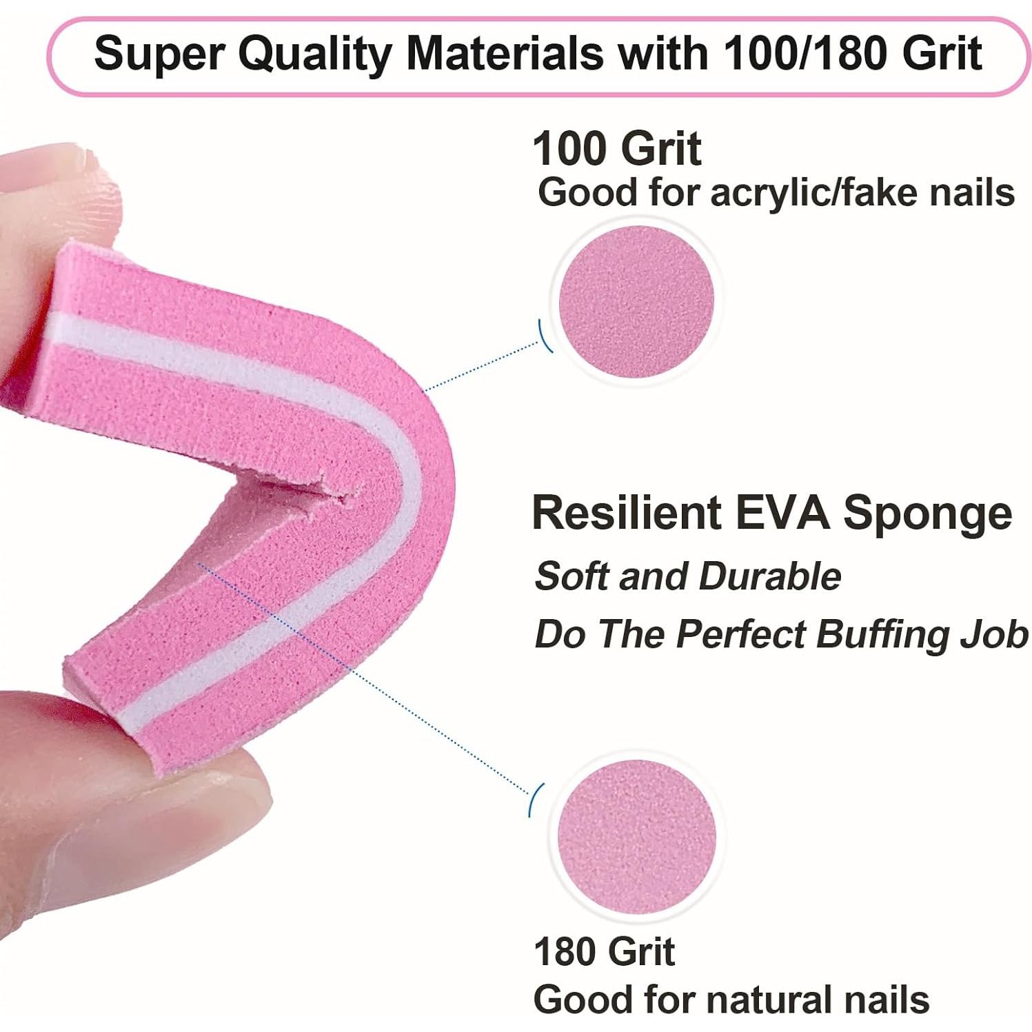 Juego de Pulidores de Uñas HomeyEra - 30 Piezas Rosa 100/180