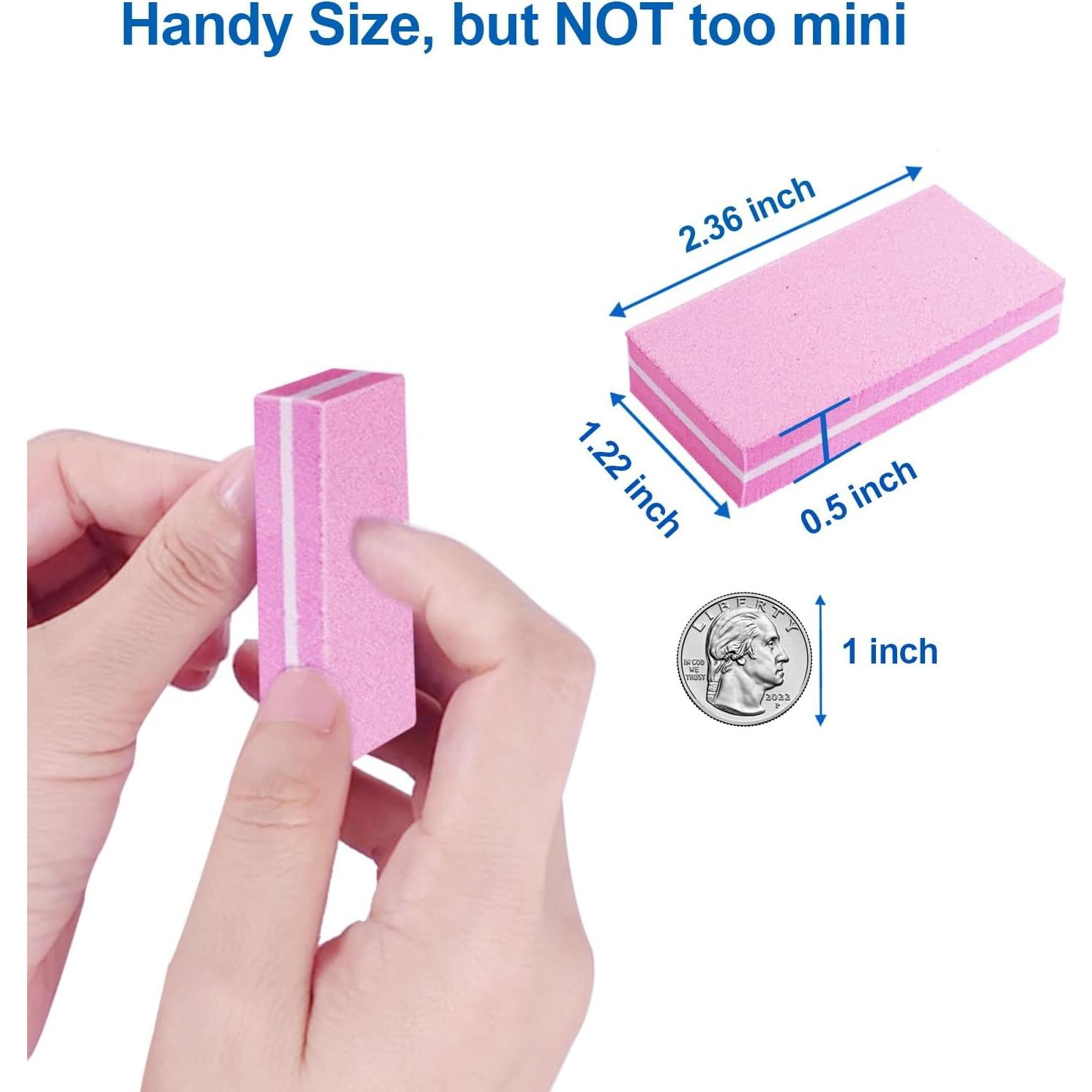 Juego de Pulidores de Uñas HomeyEra - 30 Piezas Rosa 100/180