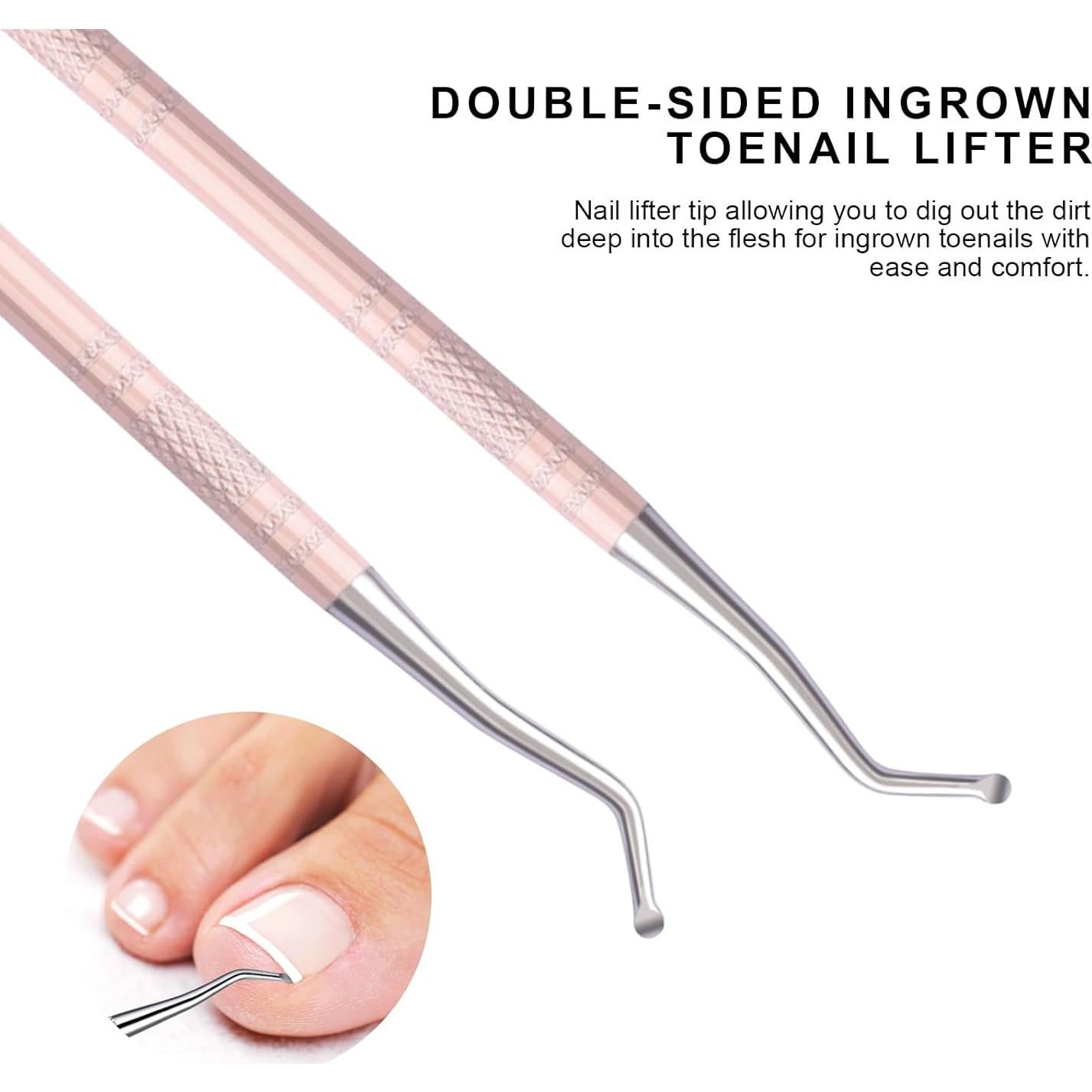 Kit de Pedicura Teenitor para Uñas Encarnadas - 3 Piezas Rosa