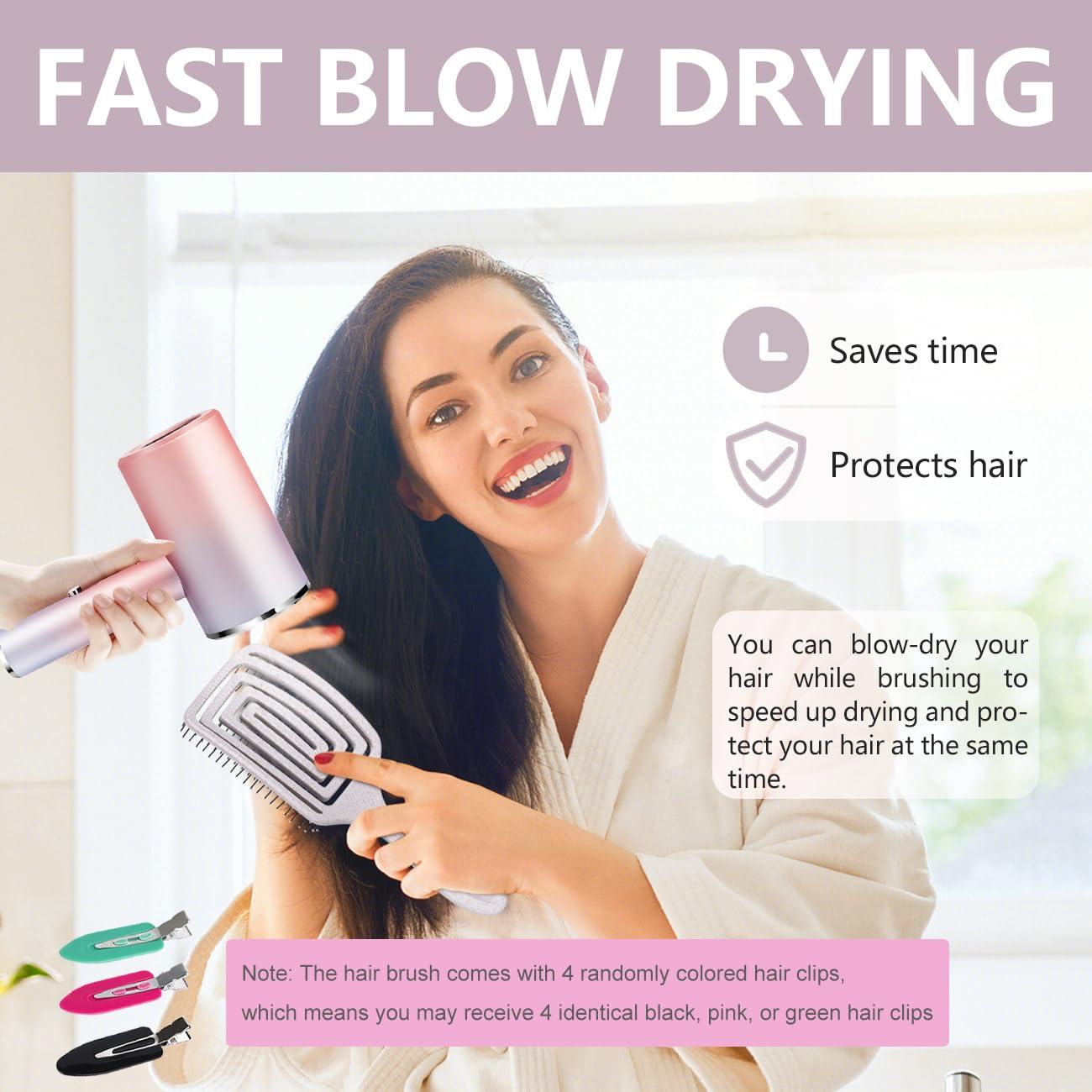 Cepillo Desenredante Ventilado Daily Gard con 4 Clips de Color