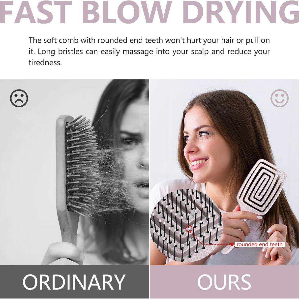 Cepillo Desenredante Ventilado Daily Gard con 4 Clips de Color