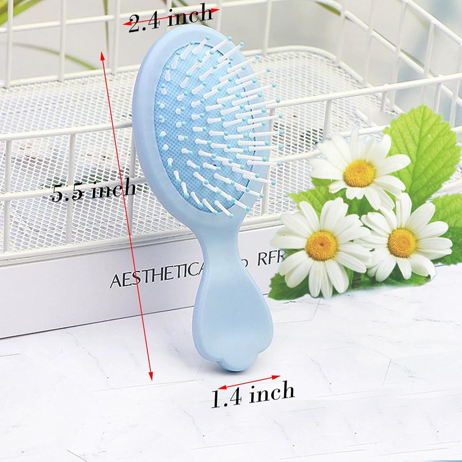 Juego de 4 Mini Cepillos y Peine Lyaiwever Azul