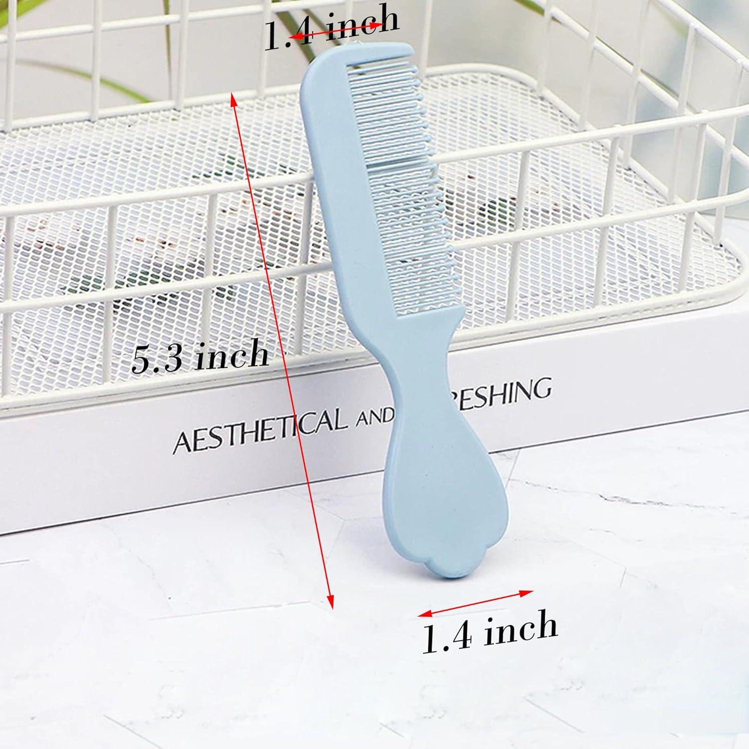 Juego de 4 Mini Cepillos y Peine Lyaiwever Azul