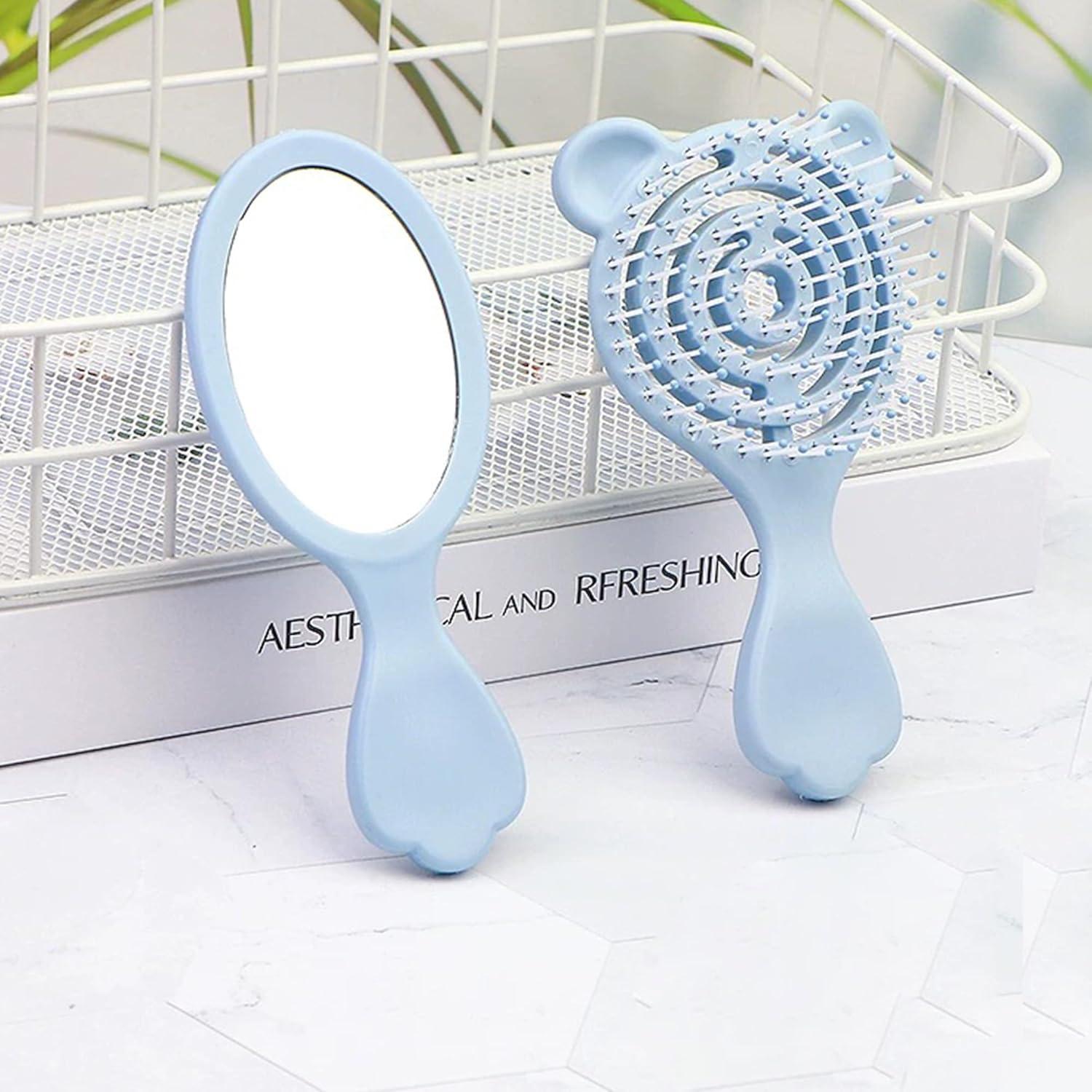 Juego de 4 Mini Cepillos y Peine Lyaiwever Azul