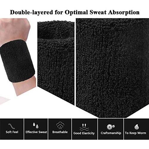 Banda de Muñeca Oureamod Negra 3 Paquete para Deportes