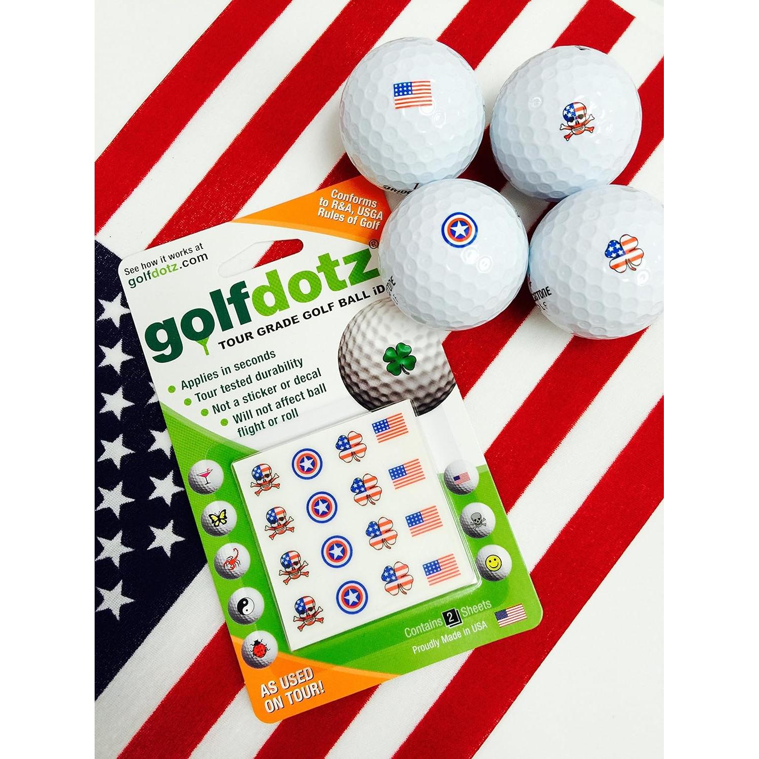 Marcadores de Pelotas de Golf Golfdotz - Colección Americana, 32 Unidades