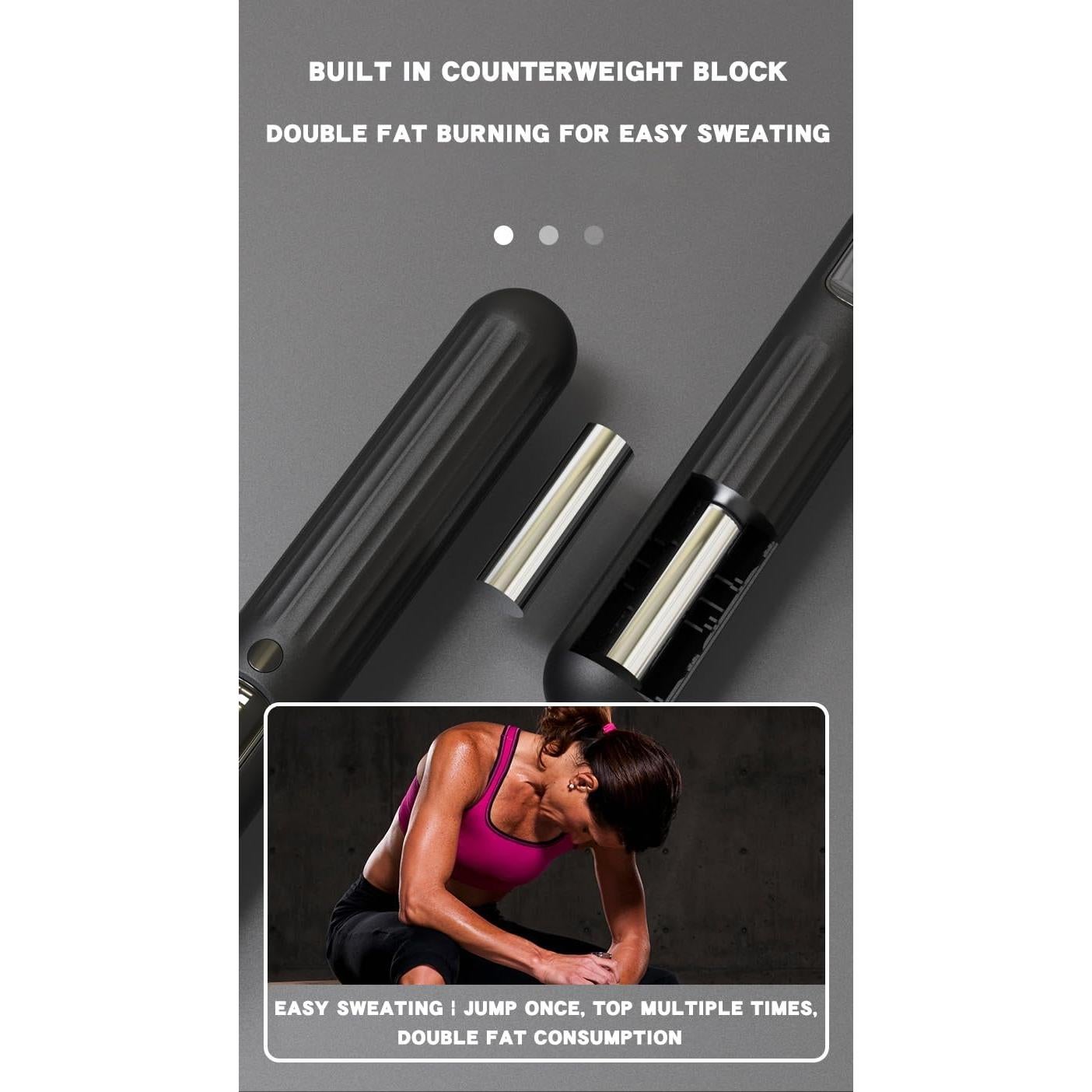 Cuerda de Saltar SDKGENU con Peso y Contador LCD 2.99m