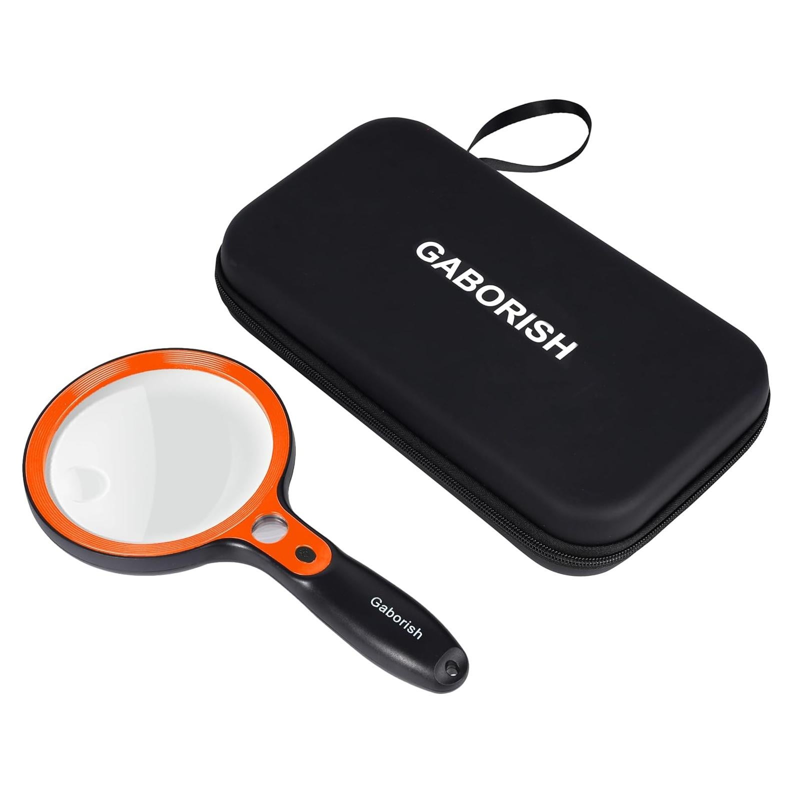 Lupa Iluminada GABORISH 10X 20X 45X con Estuche y Luz LED