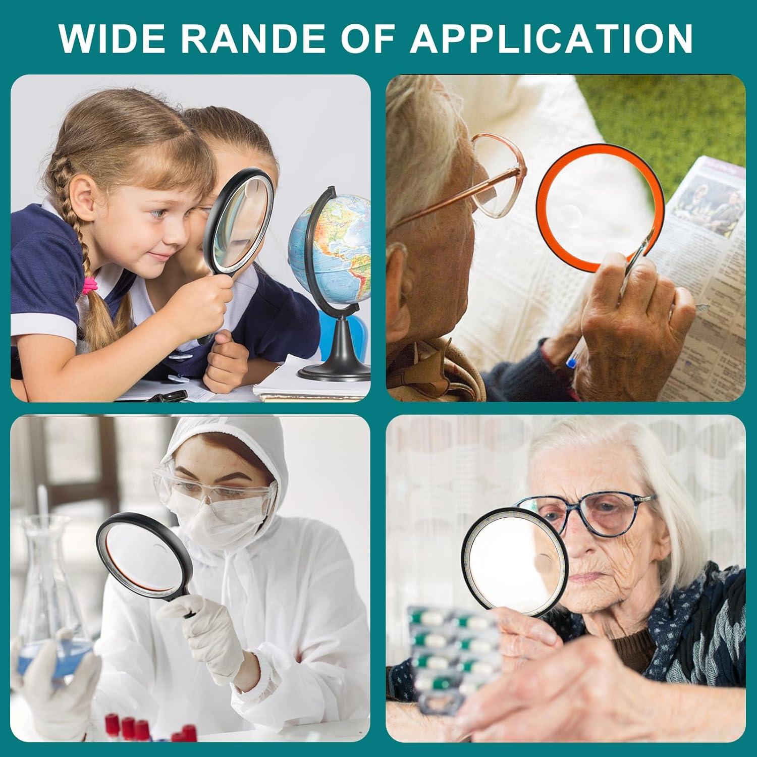 Lupa Iluminada GABORISH 10X 20X 45X con Estuche y Luz LED