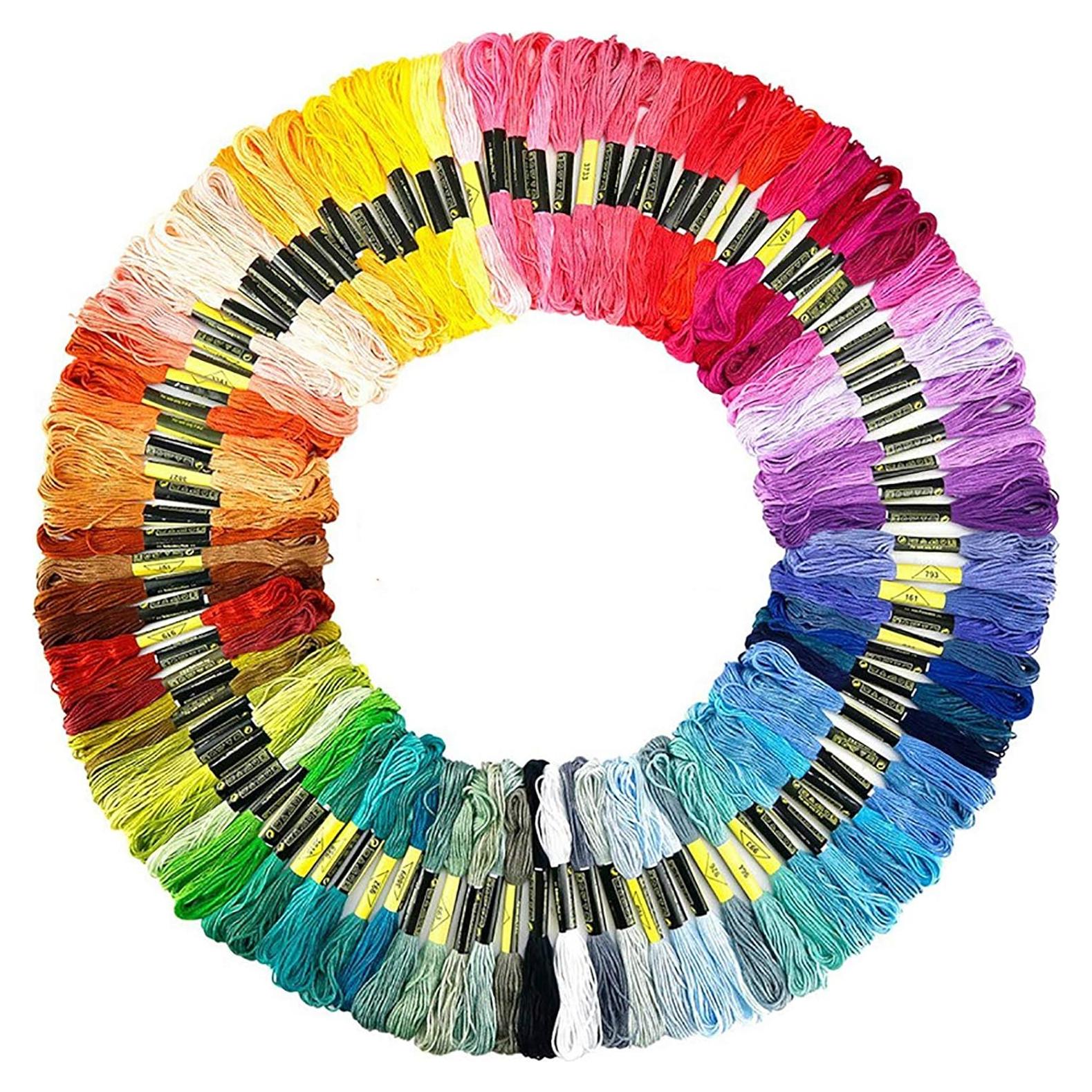 Hilo de Bordado Vilihkc 100% Algodón 100 Colores 8m