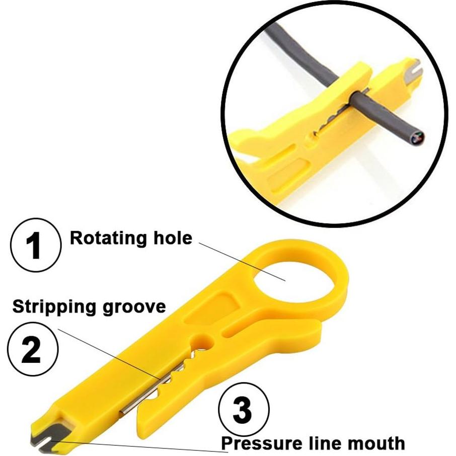 Maxmoral Mini Cortador Desforrador de Cables 5 Piezas RJ45