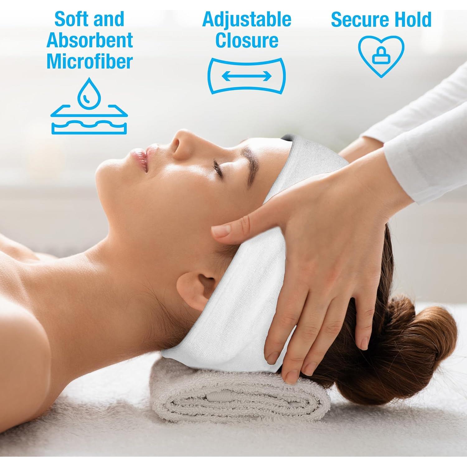 Cinta para la cabeza de microfibra Eurow Luxe blanca 61 cm