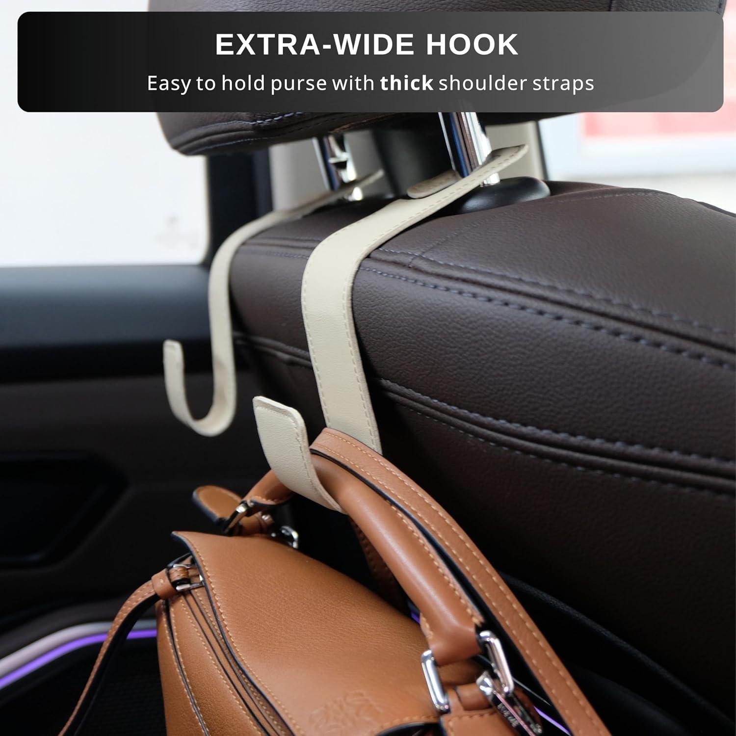 Soporte de bolso para coche IRROMI 2 Pack Beige - Ganchos de reposacabezas