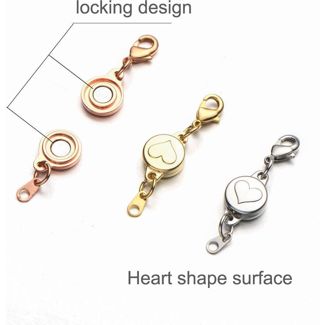 Zpsolution Locking Magnetic Bracelet Clasps Magnetic Necklace Extenders Easy On and Quick Release Necklace Clasps for Arthritis