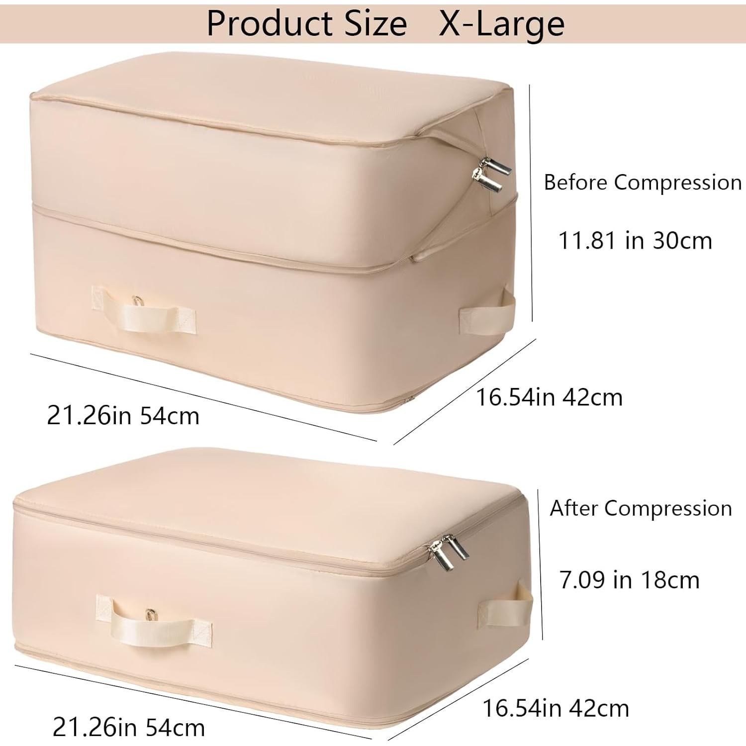 Bolsas de Compresión HAIKYPO 2 Paquetes X-Large Beige