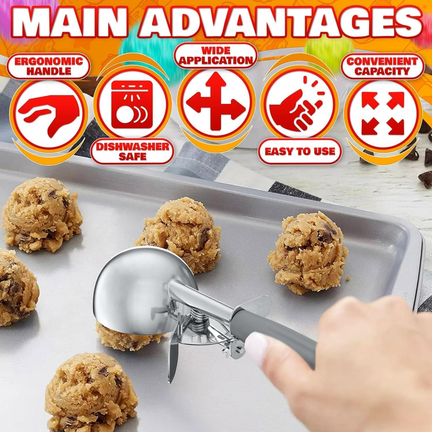 Cucharón de Helado 4 oz VIKROM con Gatillo, Acero Inoxidable