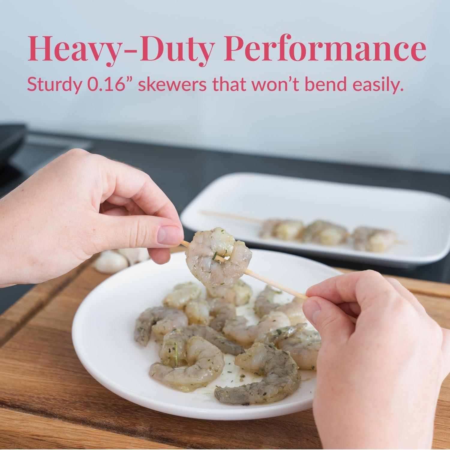 Paquete de 100 Pinchos de Bambú Prestee 25.4 cm para BBQ