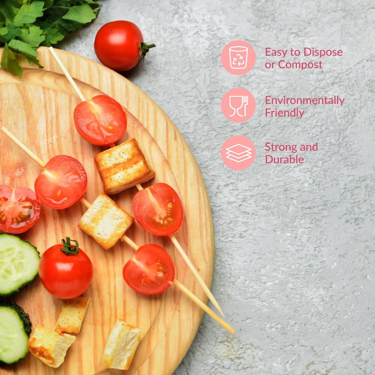 Paquete de 100 Pinchos de Bambú Prestee 25.4 cm para BBQ