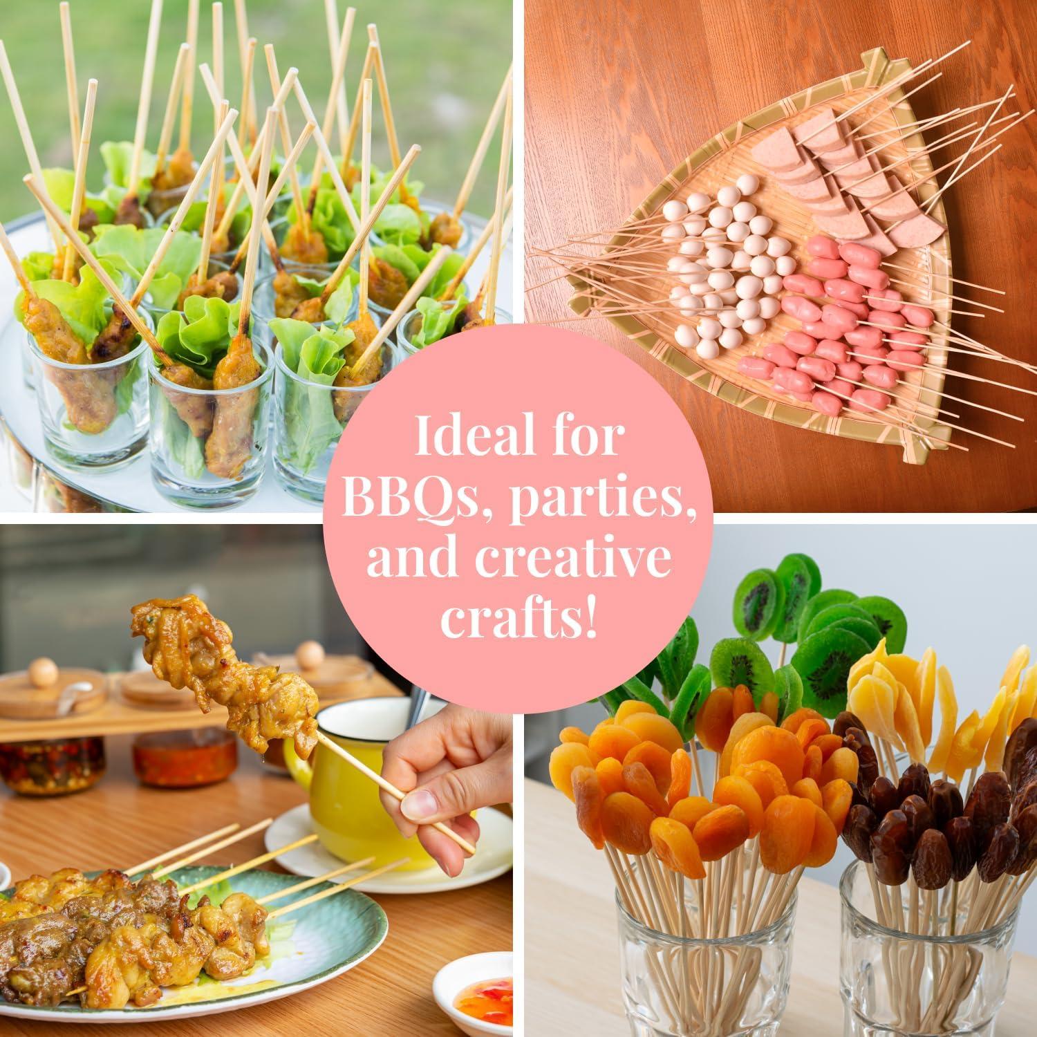 Paquete de 100 Pinchos de Bambú Prestee 25.4 cm para BBQ