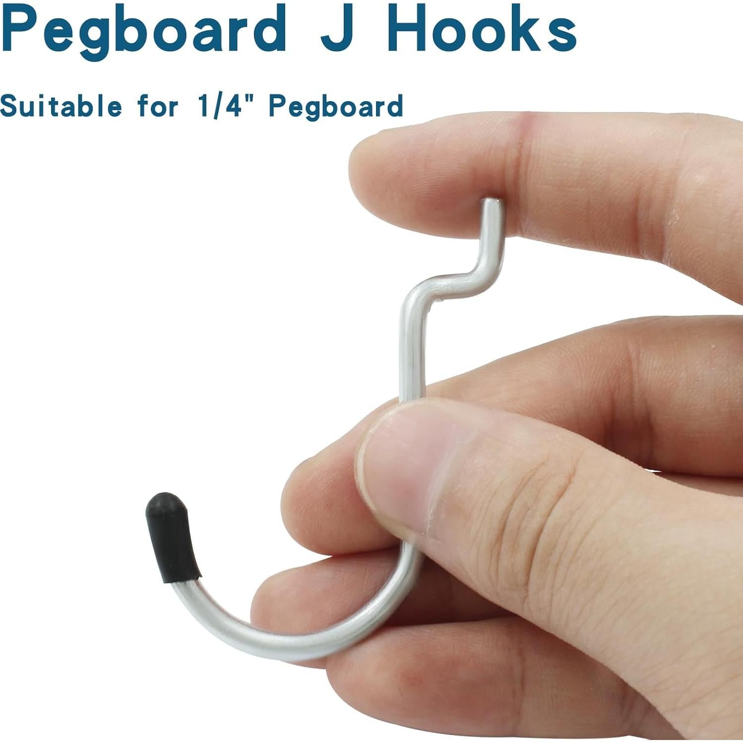 30 Ganchos J de Metal para Tablero Perforado LifCratms