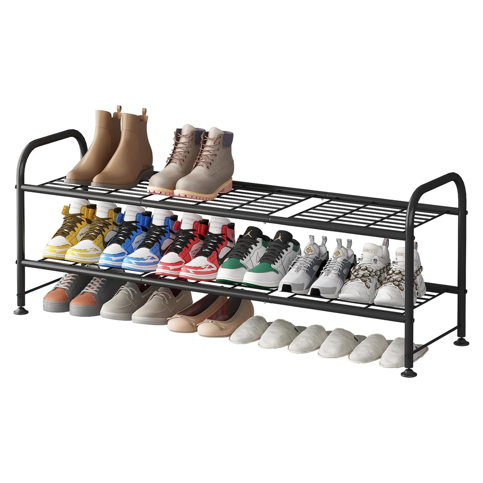 Estante para Zapatos LINZINAR 2 Niveles Metal Negro 15-18 Pares