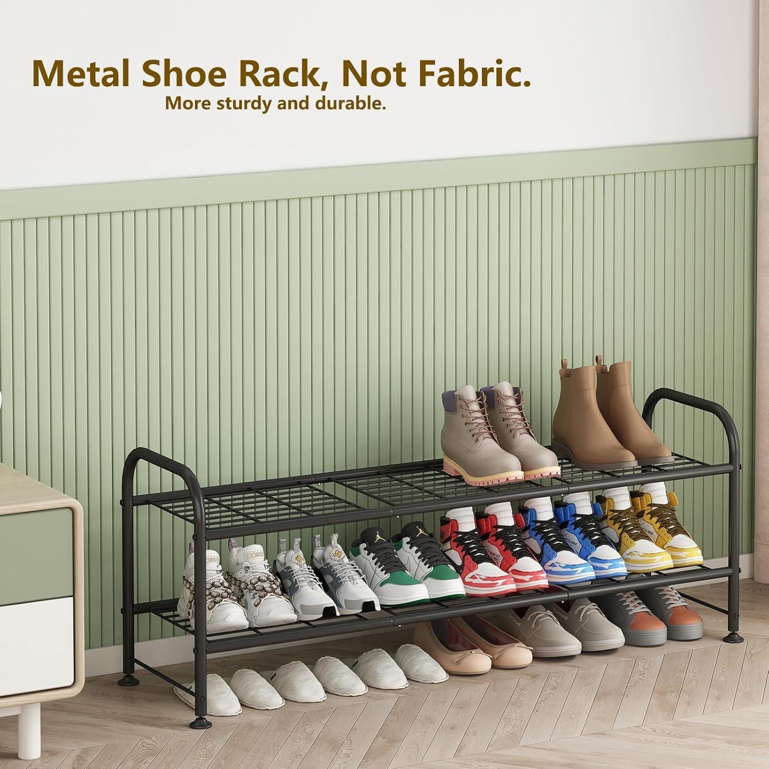 Estante para Zapatos LINZINAR 2 Niveles Metal Negro 15-18 Pares