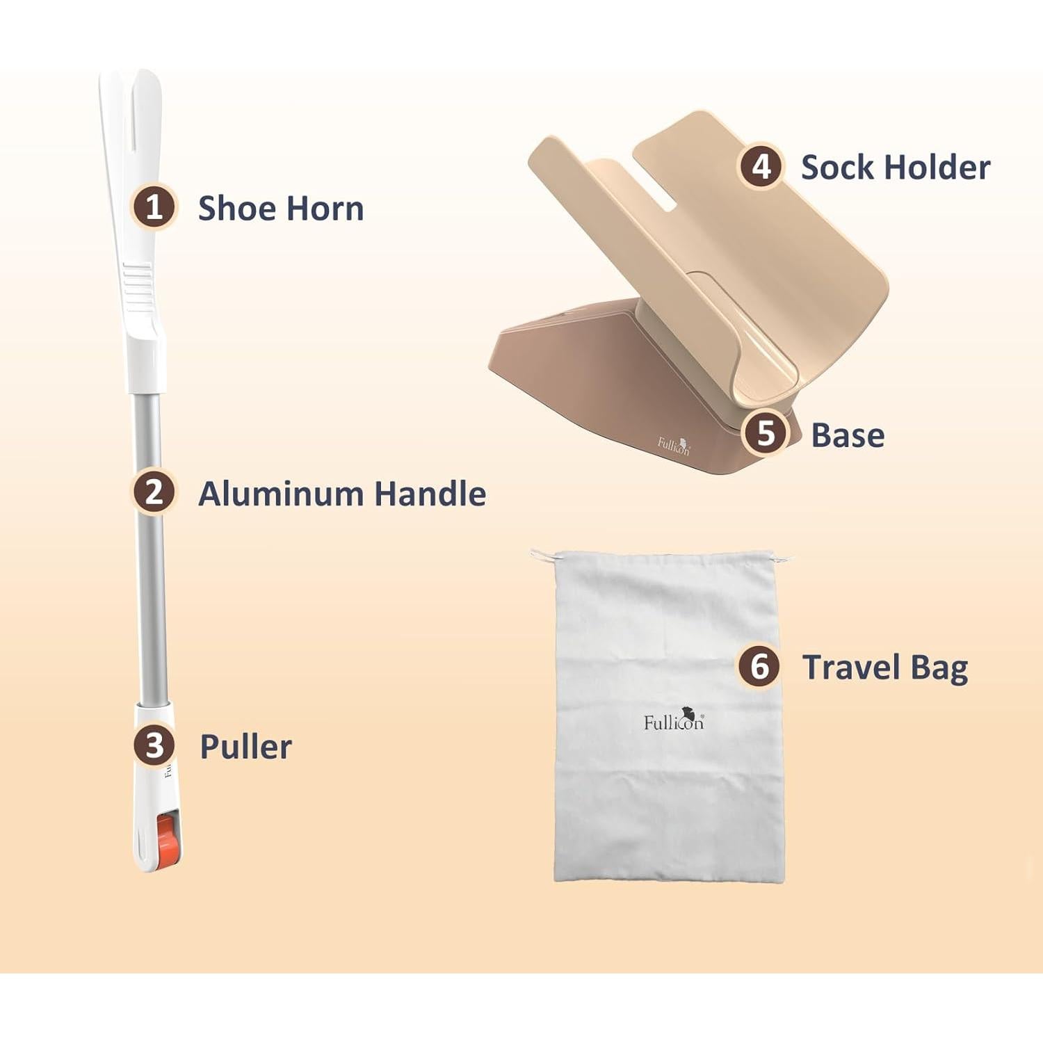 Dispositivo para Ponerse Calcetines Fullicon EasySox Beige