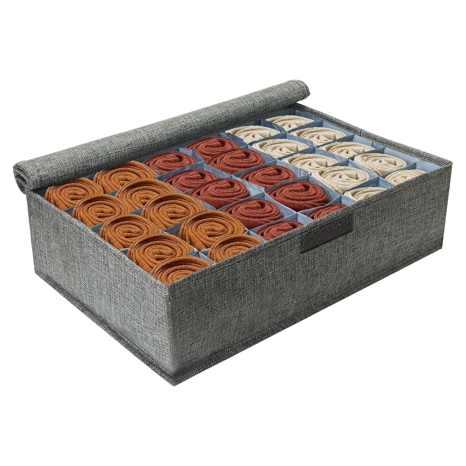 Organizador de Calcetines PINGMIC Gris Plegable 30 Celdas