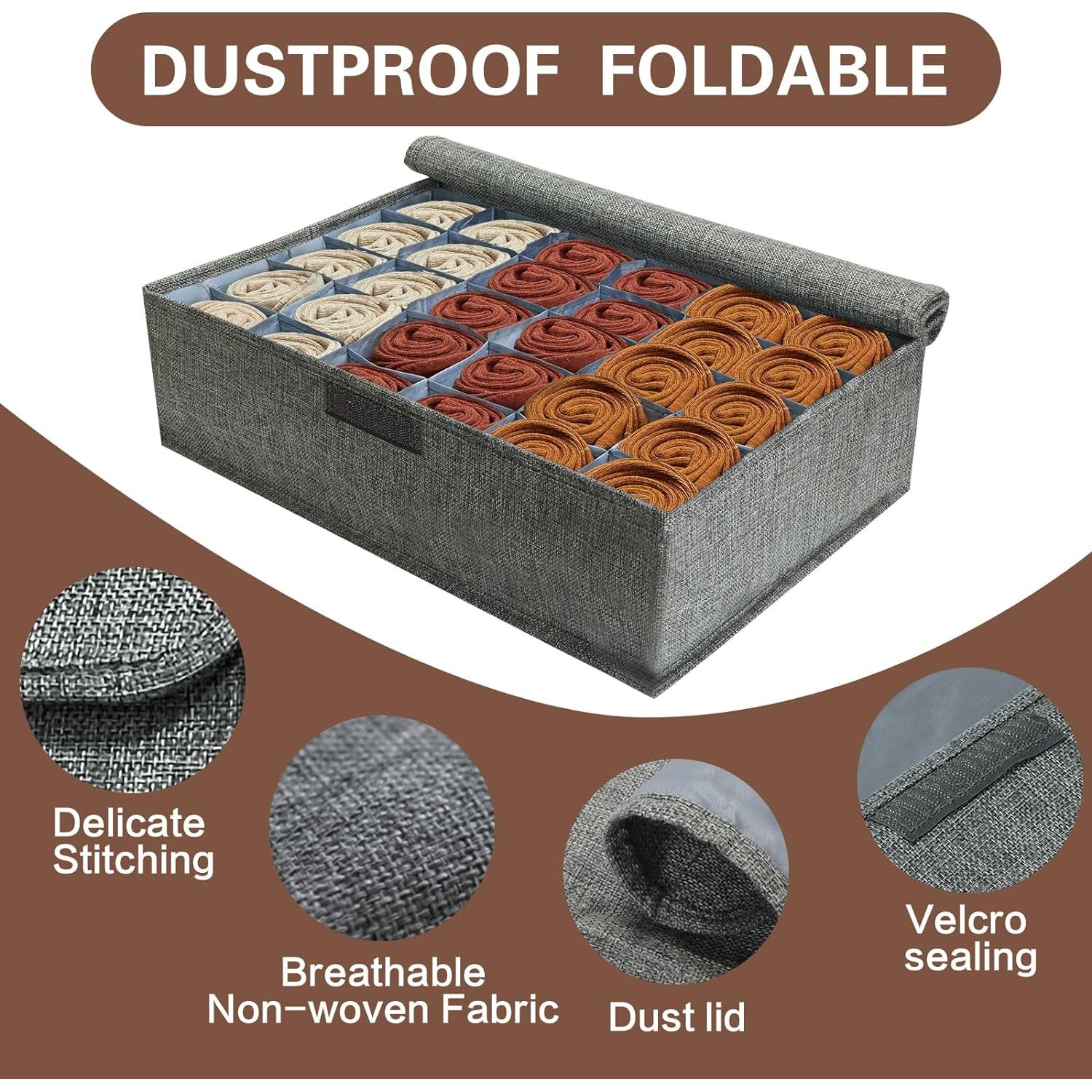 Organizador de Calcetines PINGMIC Gris Plegable 30 Celdas