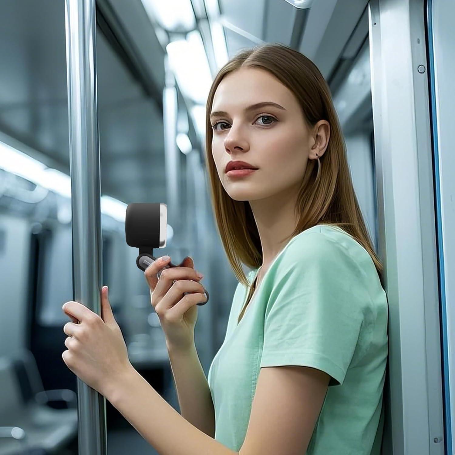 Ventilador de Mano Pymoji Mini Recargable 5 Velocidades Gris