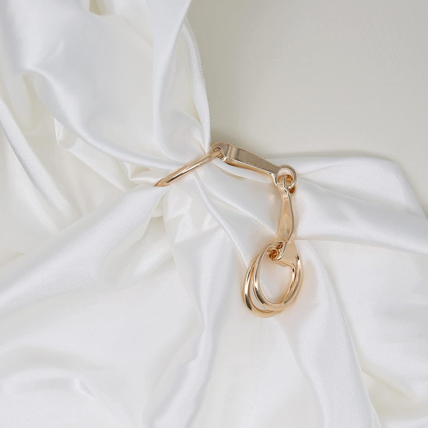 Anillos de hebilla para bufanda Cualque oro para mujeres