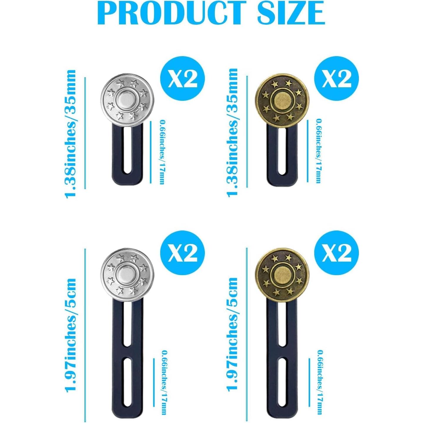 Extensores de Cintura para Pantalones Keepsweat 8 Piezas Ajustables