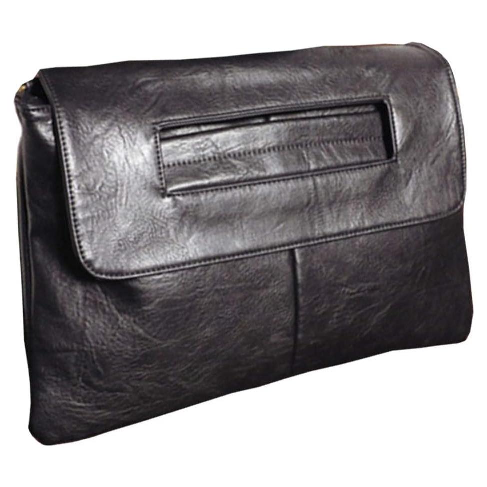 Bolso Clutch de Cuero PU para Mujer - Alta Capacidad Negro