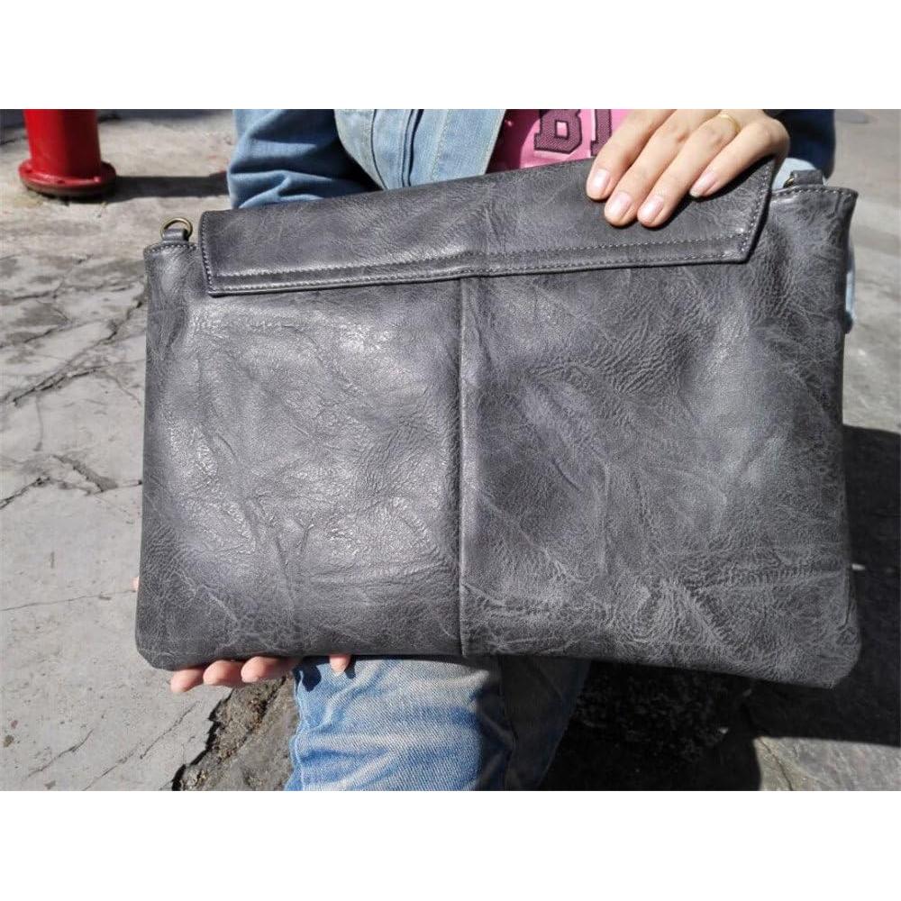 Bolso Clutch de Cuero PU para Mujer - Alta Capacidad Negro